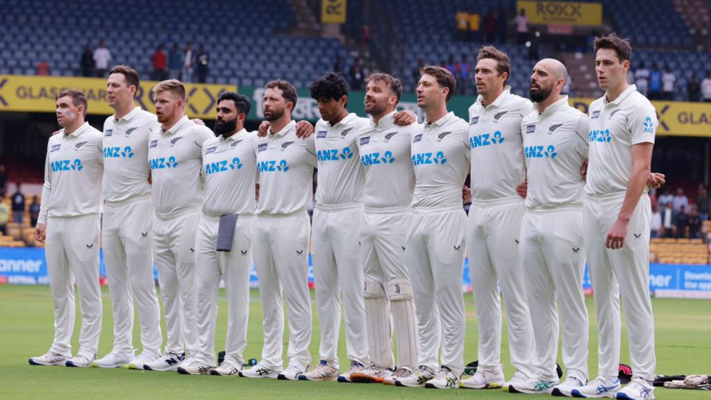 New Zealand defeat India by 8 wickets in the opening test match in Bengaluru, first test win for NZ in India since 1988