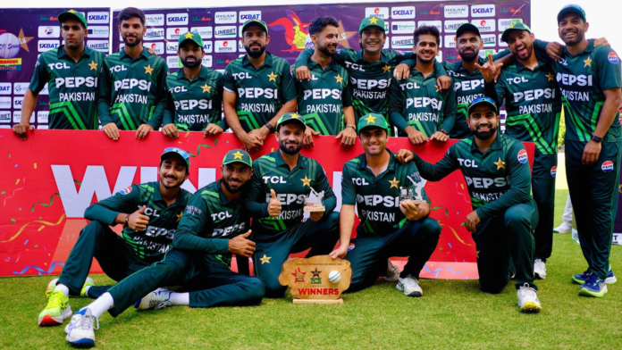 Kamran Ghulam's maiden ODI century help Pakistan defeat Zimbabwe by 99 runs, Pakistan clinches series by 2-1